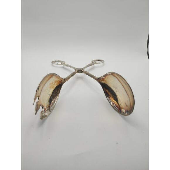Vintage E.P ZINC Silver Plate Italy Scissor Salad Pastry Bread Serving Tongs 10” - Picture 8 of 8